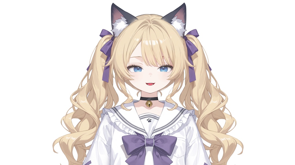 【Live2D汎用モデル】金髪双つまみ猫少女・多表情対応・VTube Studio対応 | Blonde Twin-Tail Cat Girl Live2D Model