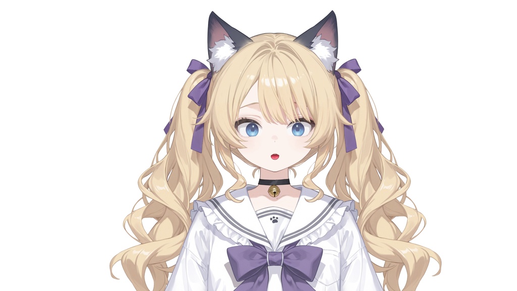 【Live2D汎用モデル】金髪双つまみ猫少女・多表情対応・VTube Studio対応 | Blonde Twin-Tail Cat Girl Live2D Model