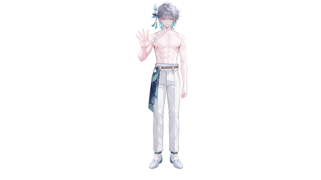 【Live2D汎用モデル】人魚王子・多機能表情・VTube Studio対応 | Mermaid Prince Live2D Model