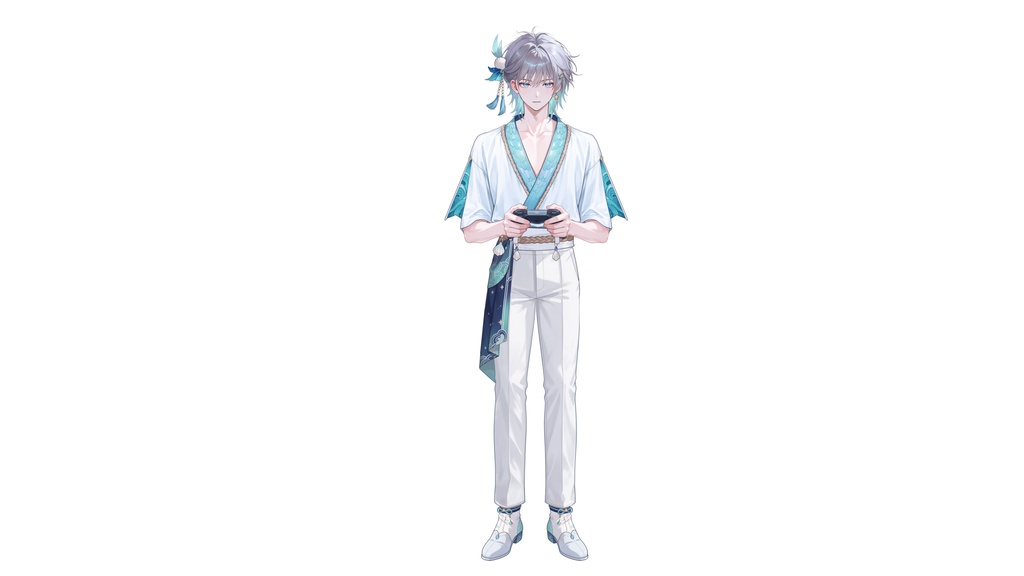 【Live2D汎用モデル】人魚王子・多機能表情・VTube Studio対応 | Mermaid Prince Live2D Model