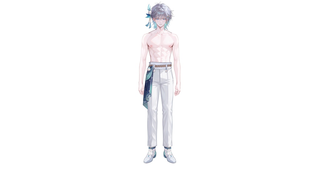 【Live2D汎用モデル】人魚王子・多機能表情・VTube Studio対応 | Mermaid Prince Live2D Model