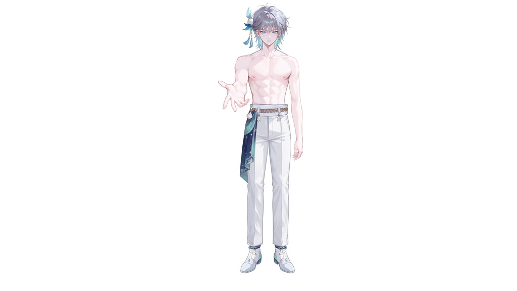 【Live2D汎用モデル】人魚王子・多機能表情・VTube Studio対応 | Mermaid Prince Live2D Model