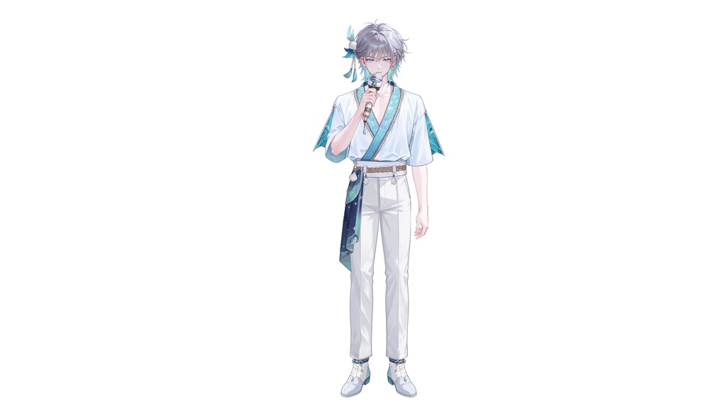 【Live2D汎用モデル】人魚王子・多機能表情・VTube Studio対応 | Mermaid Prince Live2D Model