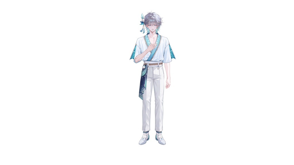 【Live2D汎用モデル】人魚王子・多機能表情・VTube Studio対応 | Mermaid Prince Live2D Model
