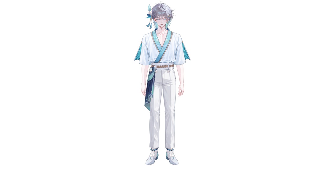 【Live2D汎用モデル】人魚王子・多機能表情・VTube Studio対応 | Mermaid Prince Live2D Model