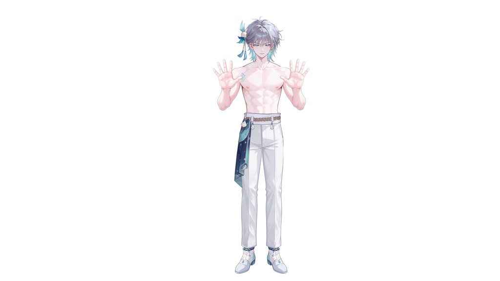 【Live2D汎用モデル】人魚王子・多機能表情・VTube Studio対応 | Mermaid Prince Live2D Model