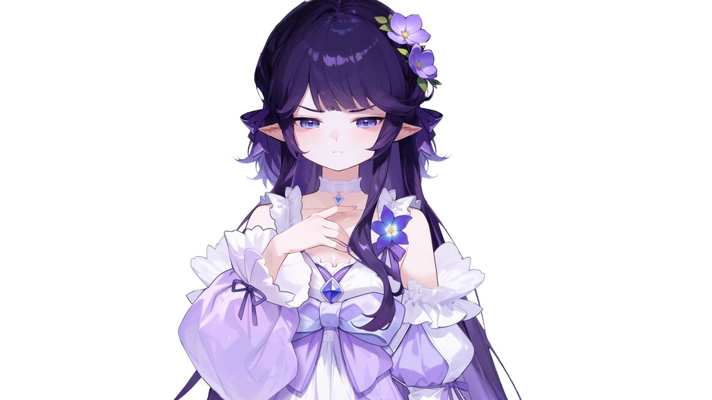 【Live2D汎用モデル】紫のドレスの少女・多表情対応・VTube Studio対応 | Purple Dress Girl Live2D Model