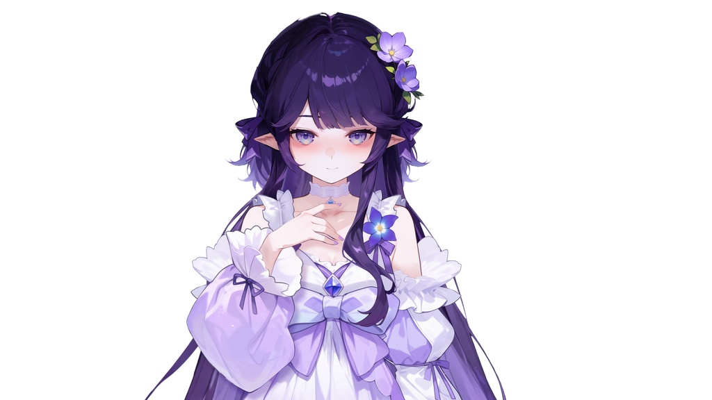 【Live2D汎用モデル】紫のドレスの少女・多表情対応・VTube Studio対応 | Purple Dress Girl Live2D Model