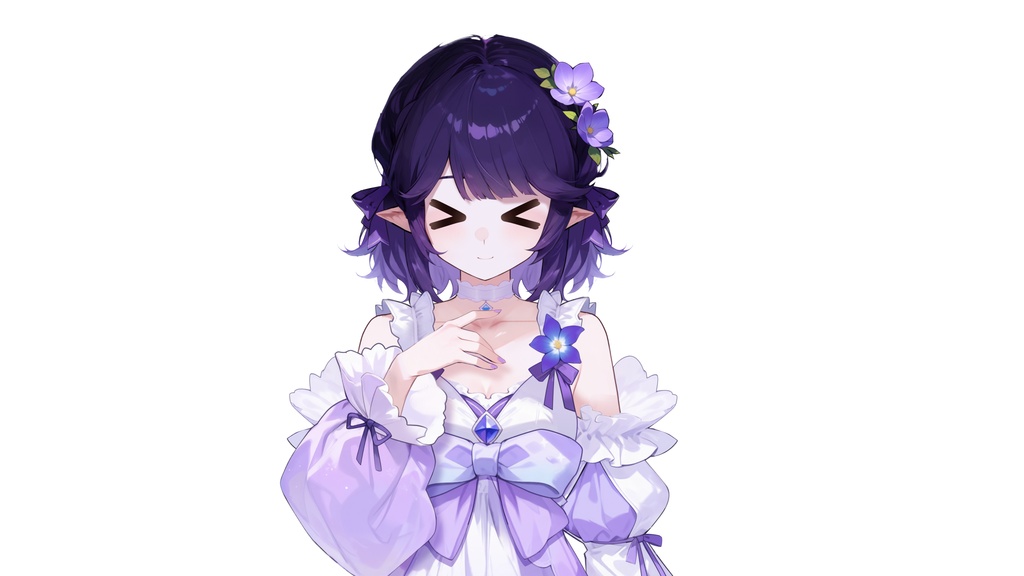 【Live2D汎用モデル】紫のドレスの少女・多表情対応・VTube Studio対応 | Purple Dress Girl Live2D Model
