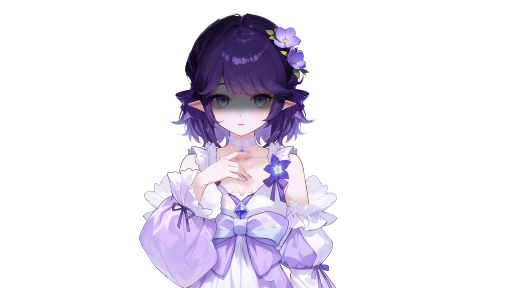 【Live2D汎用モデル】紫のドレスの少女・多表情対応・VTube Studio対応 | Purple Dress Girl Live2D Model