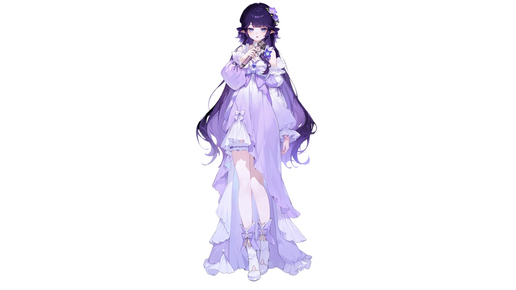 【Live2D汎用モデル】紫のドレスの少女・多表情対応・VTube Studio対応 | Purple Dress Girl Live2D Model