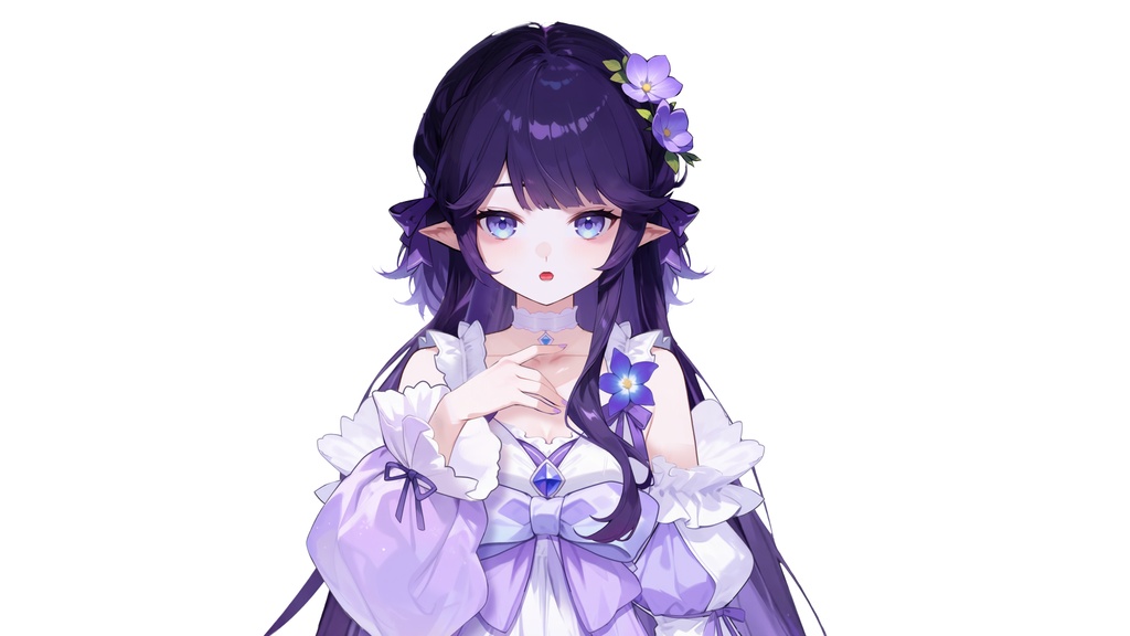 【Live2D汎用モデル】紫のドレスの少女・多表情対応・VTube Studio対応 | Purple Dress Girl Live2D Model