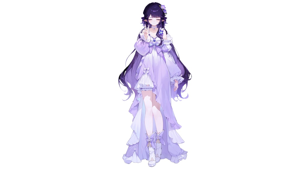 【Live2D汎用モデル】紫のドレスの少女・多表情対応・VTube Studio対応 | Purple Dress Girl Live2D Model