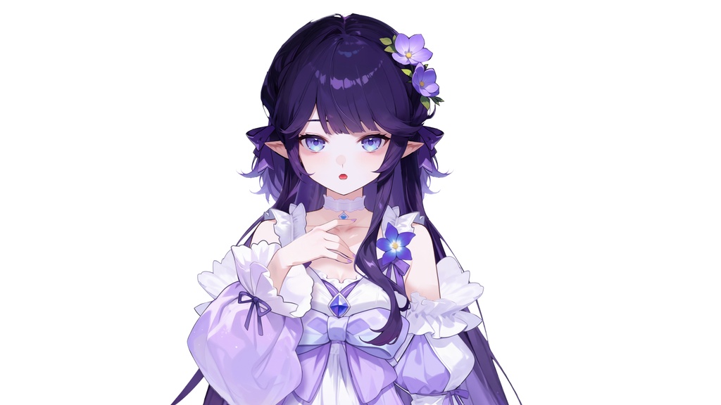 【Live2D汎用モデル】紫のドレスの少女・多表情対応・VTube Studio対応 | Purple Dress Girl Live2D Model