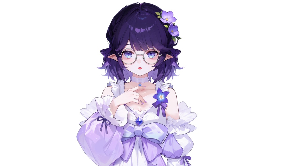 【Live2D汎用モデル】紫のドレスの少女・多表情対応・VTube Studio対応 | Purple Dress Girl Live2D Model