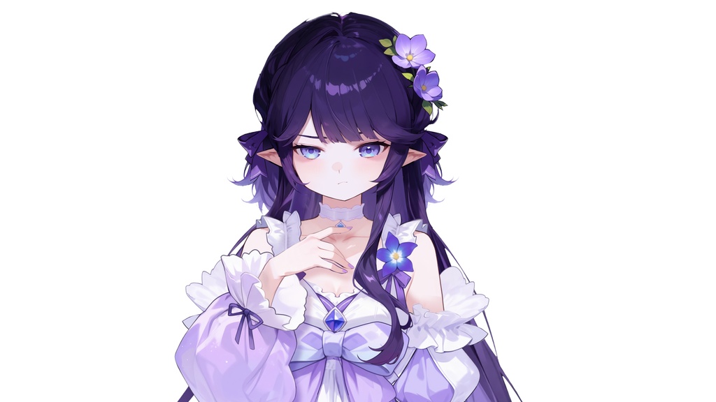 【Live2D汎用モデル】紫のドレスの少女・多表情対応・VTube Studio対応 | Purple Dress Girl Live2D Model