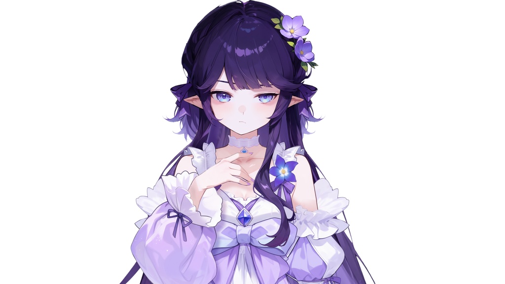 【Live2D汎用モデル】紫のドレスの少女・多表情対応・VTube Studio対応 | Purple Dress Girl Live2D Model