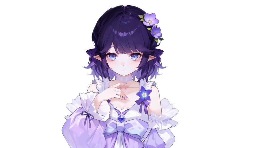 【Live2D汎用モデル】紫のドレスの少女・多表情対応・VTube Studio対応 | Purple Dress Girl Live2D Model