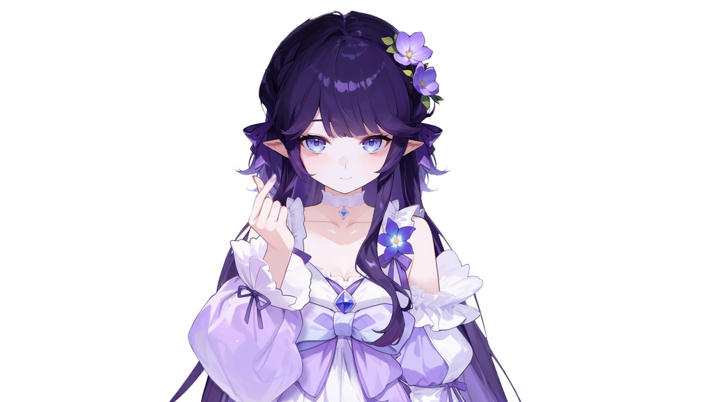 【Live2D汎用モデル】紫のドレスの少女・多表情対応・VTube Studio対応 | Purple Dress Girl Live2D Model