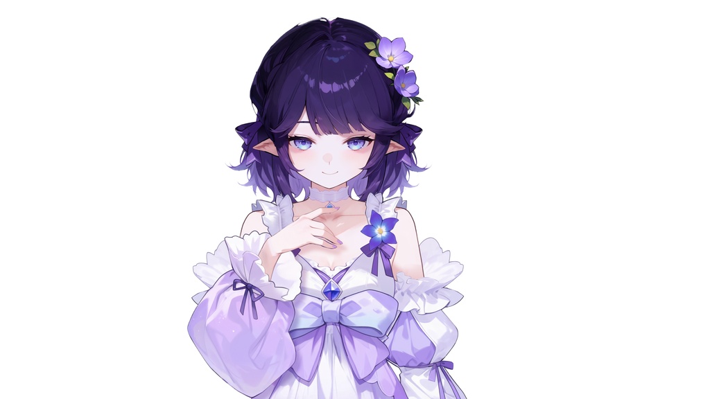【Live2D汎用モデル】紫のドレスの少女・多表情対応・VTube Studio対応 | Purple Dress Girl Live2D Model