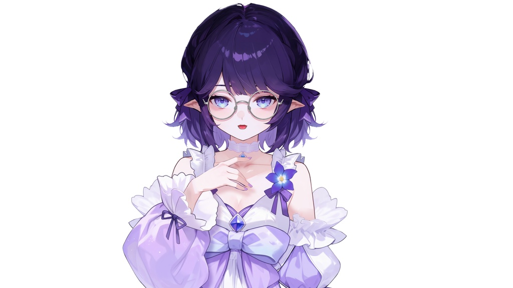 【Live2D汎用モデル】紫のドレスの少女・多表情対応・VTube Studio対応 | Purple Dress Girl Live2D Model