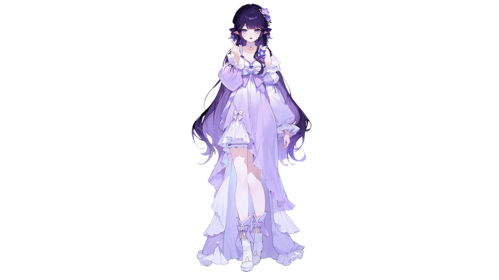 【Live2D汎用モデル】紫のドレスの少女・多表情対応・VTube Studio対応 | Purple Dress Girl Live2D Model
