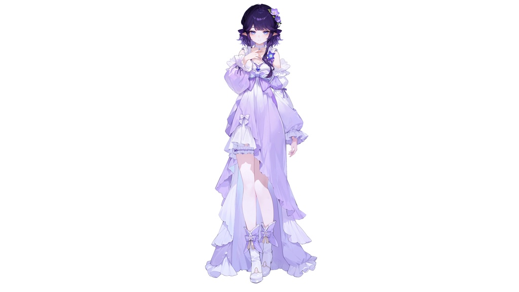 【Live2D汎用モデル】紫のドレスの少女・多表情対応・VTube Studio対応 | Purple Dress Girl Live2D Model