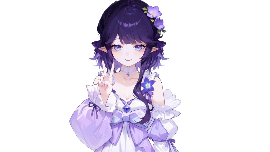【Live2D汎用モデル】紫のドレスの少女・多表情対応・VTube Studio対応 | Purple Dress Girl Live2D Model