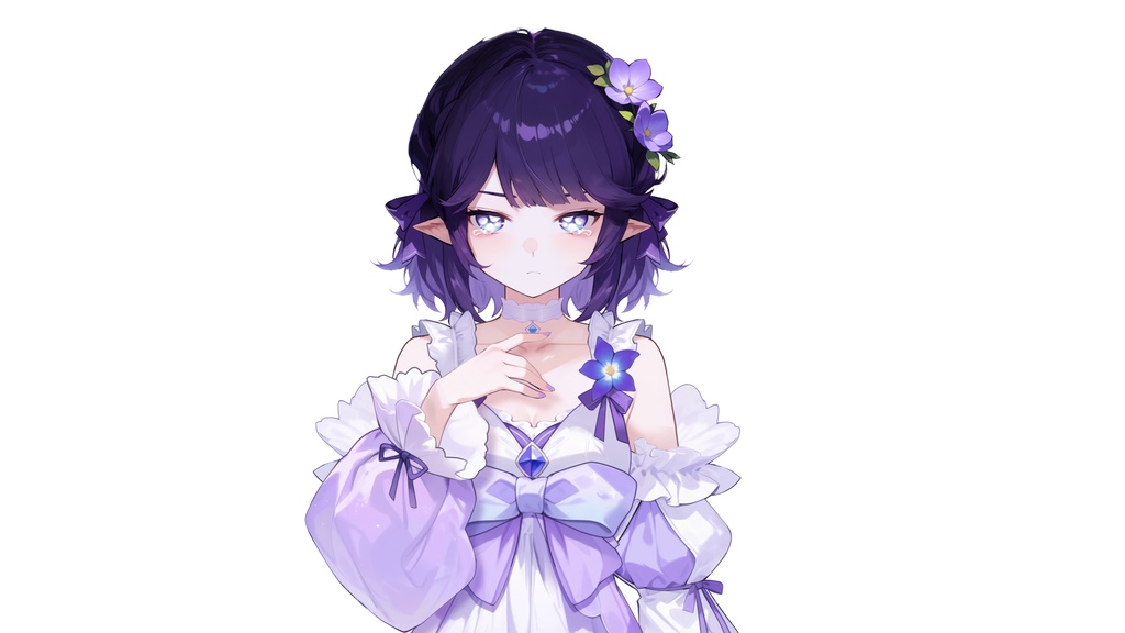 【Live2D汎用モデル】紫のドレスの少女・多表情対応・VTube Studio対応 | Purple Dress Girl Live2D Model