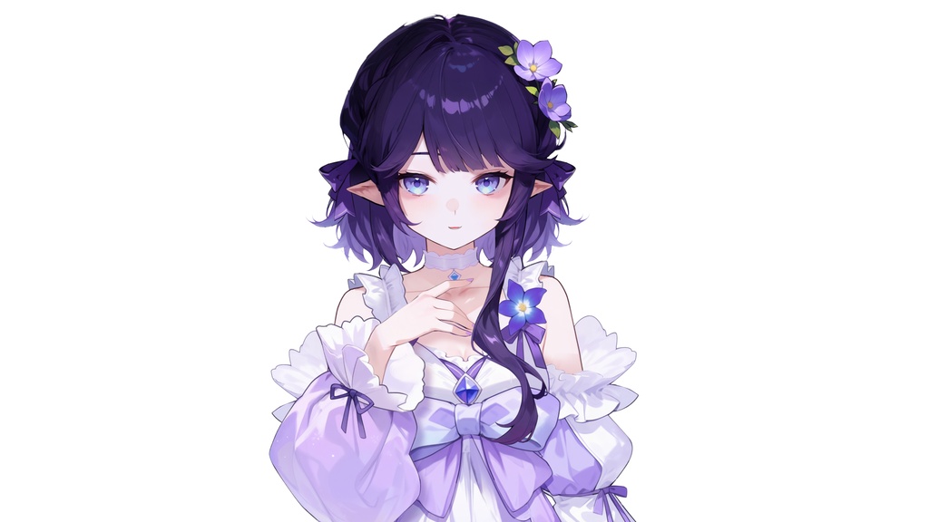 【Live2D汎用モデル】紫のドレスの少女・多表情対応・VTube Studio対応 | Purple Dress Girl Live2D Model