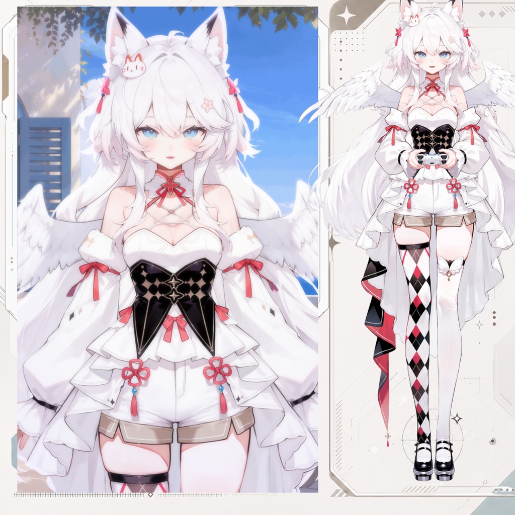 【live2dモデル】白髪の天使の猫耳少女 | White-Haired Angel Cat Girl【VTubeStudio対応】 #vtuber #live2dshowcase