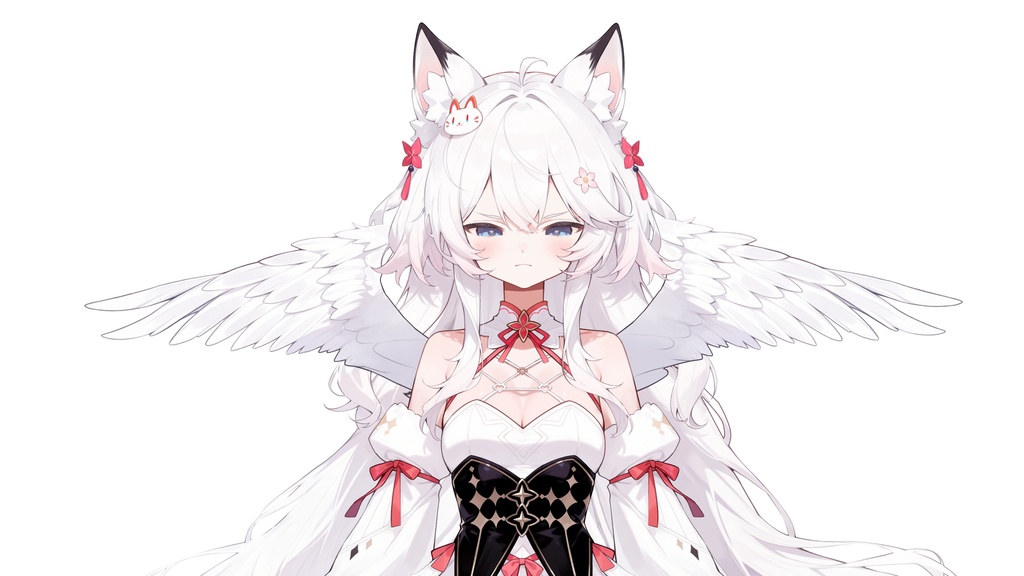【live2dモデル】白髪の天使の猫耳少女 | White-Haired Angel Cat Girl【VTubeStudio対応】 #vtuber #live2dshowcase