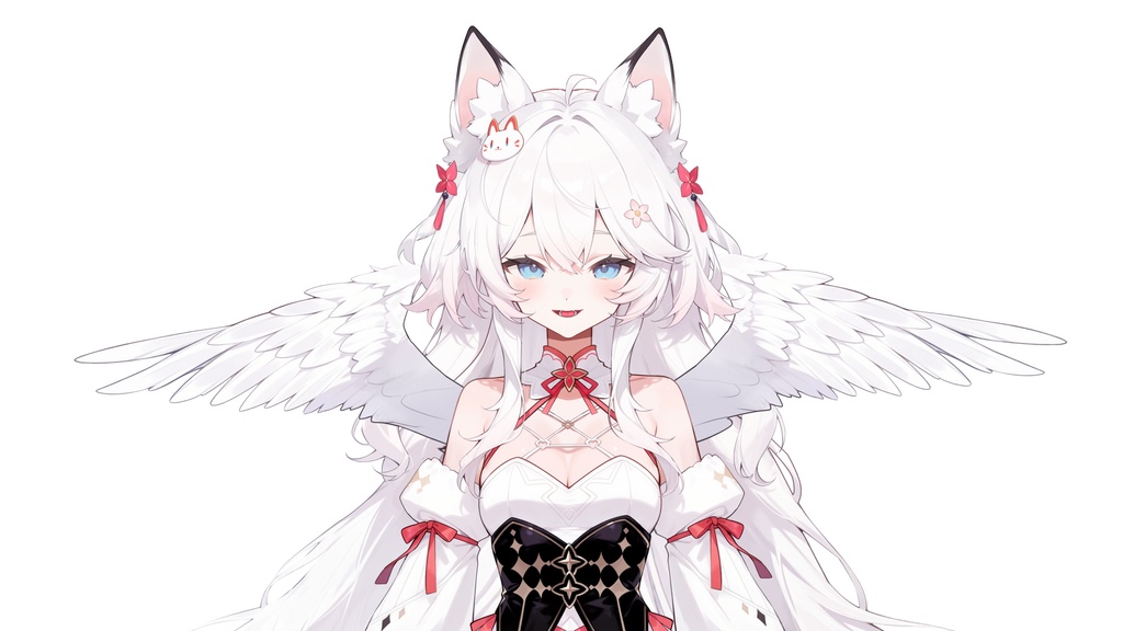 【live2dモデル】白髪の天使の猫耳少女 | White-Haired Angel Cat Girl【VTubeStudio対応】 #vtuber #live2dshowcase