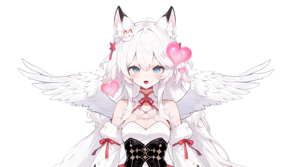【live2dモデル】白髪の天使の猫耳少女 | White-Haired Angel Cat Girl【VTubeStudio対応】 #vtuber #live2dshowcase