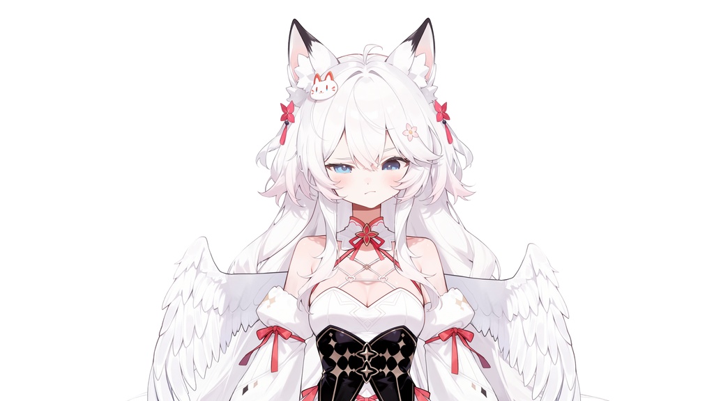 【live2dモデル】白髪の天使の猫耳少女 | White-Haired Angel Cat Girl【VTubeStudio対応】 #vtuber #live2dshowcase