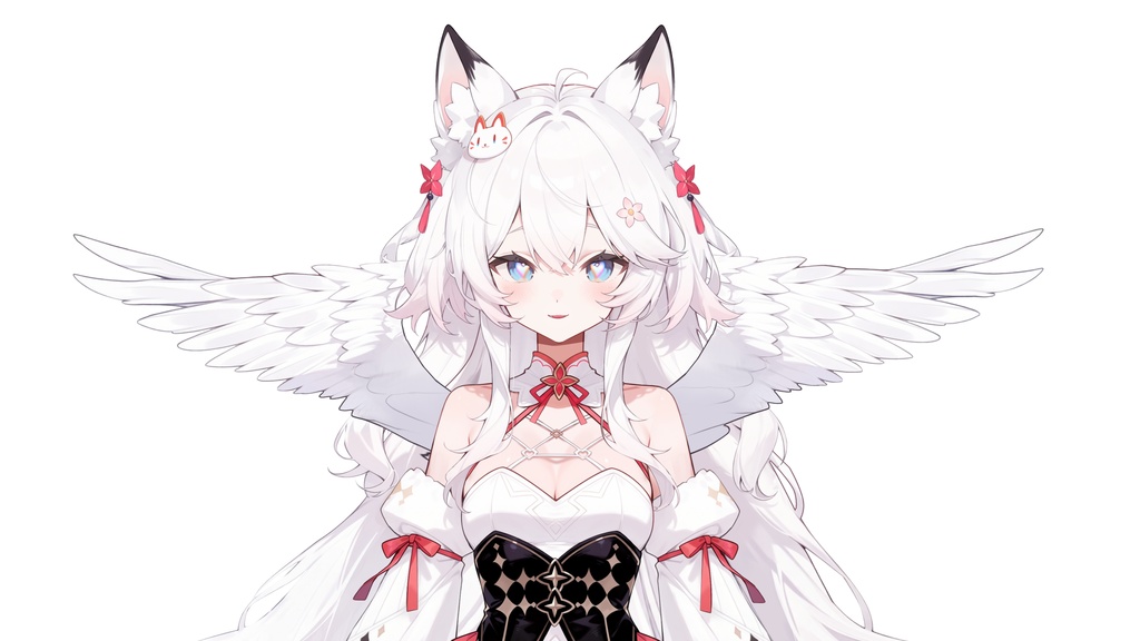【live2dモデル】白髪の天使の猫耳少女 | White-Haired Angel Cat Girl【VTubeStudio対応】 #vtuber #live2dshowcase