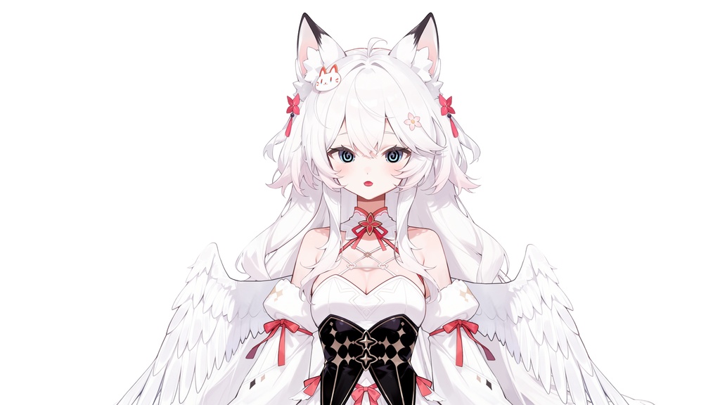 【live2dモデル】白髪の天使の猫耳少女 | White-Haired Angel Cat Girl【VTubeStudio対応】 #vtuber #live2dshowcase