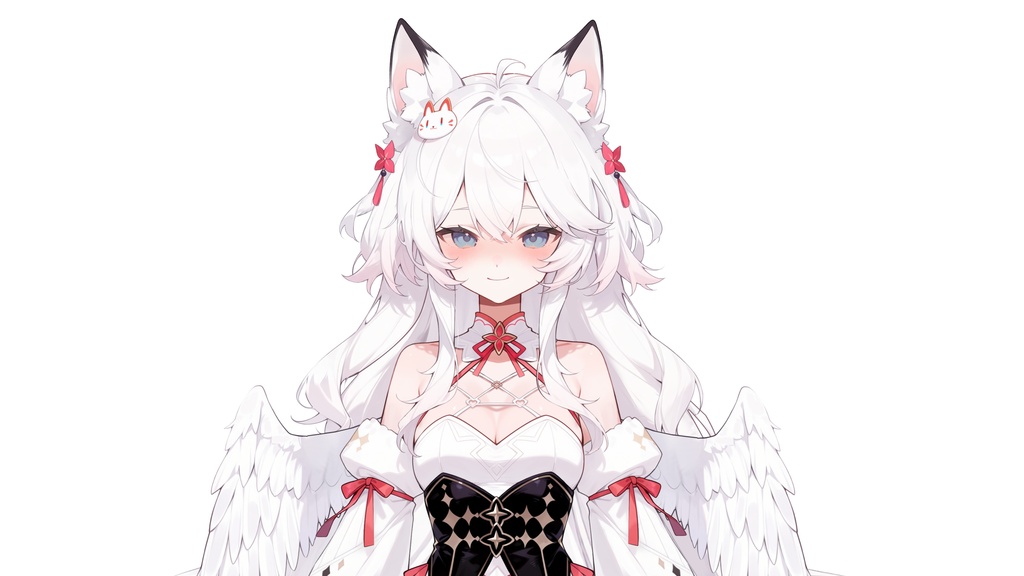 【live2dモデル】白髪の天使の猫耳少女 | White-Haired Angel Cat Girl【VTubeStudio対応】 #vtuber #live2dshowcase