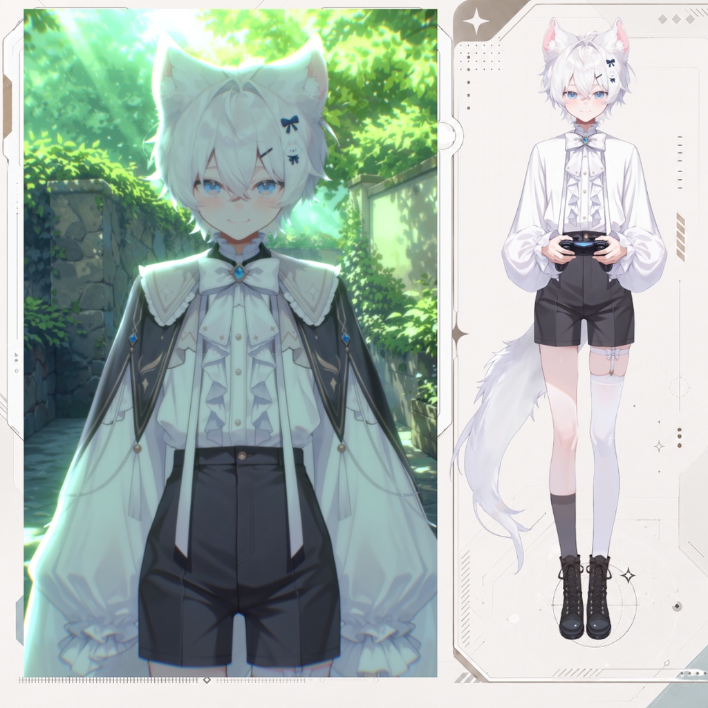【Live2D汎用モデル】白狼少年・多表情対応・VTube Studio対応 | White Wolf Boy Live2D Model