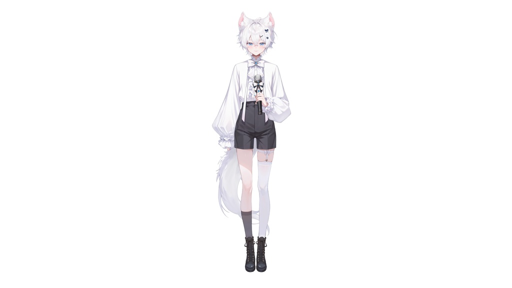 【Live2D汎用モデル】白狼少年・多表情対応・VTube Studio対応 | White Wolf Boy Live2D Model