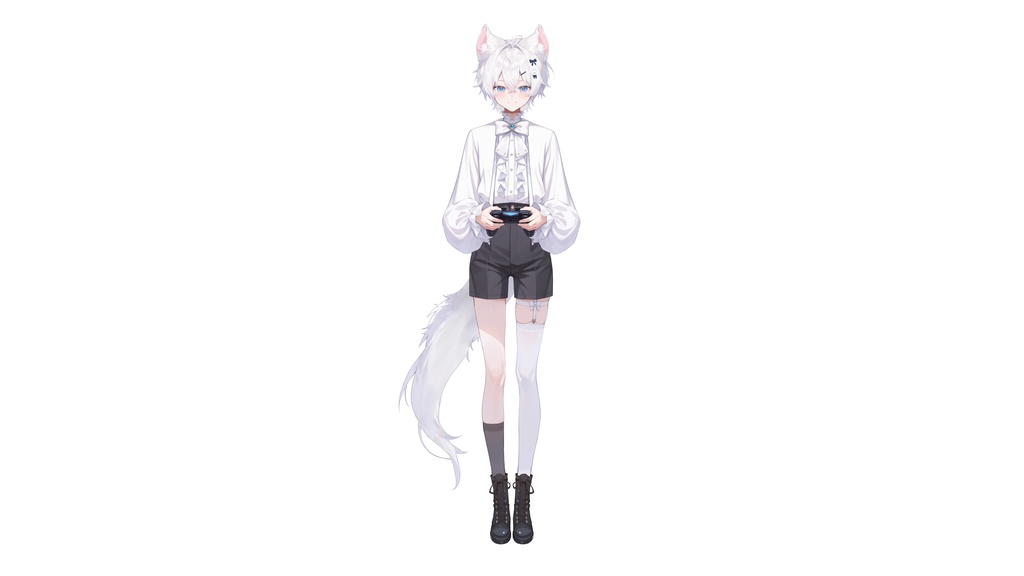 【Live2D汎用モデル】白狼少年・多表情対応・VTube Studio対応 | White Wolf Boy Live2D Model