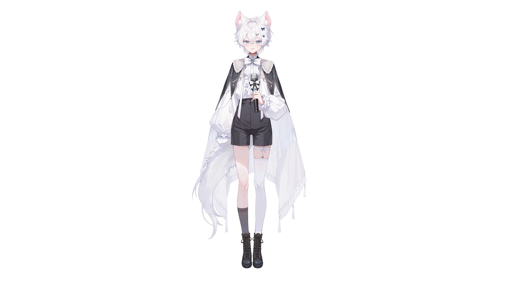 【Live2D汎用モデル】白狼少年・多表情対応・VTube Studio対応 | White Wolf Boy Live2D Model