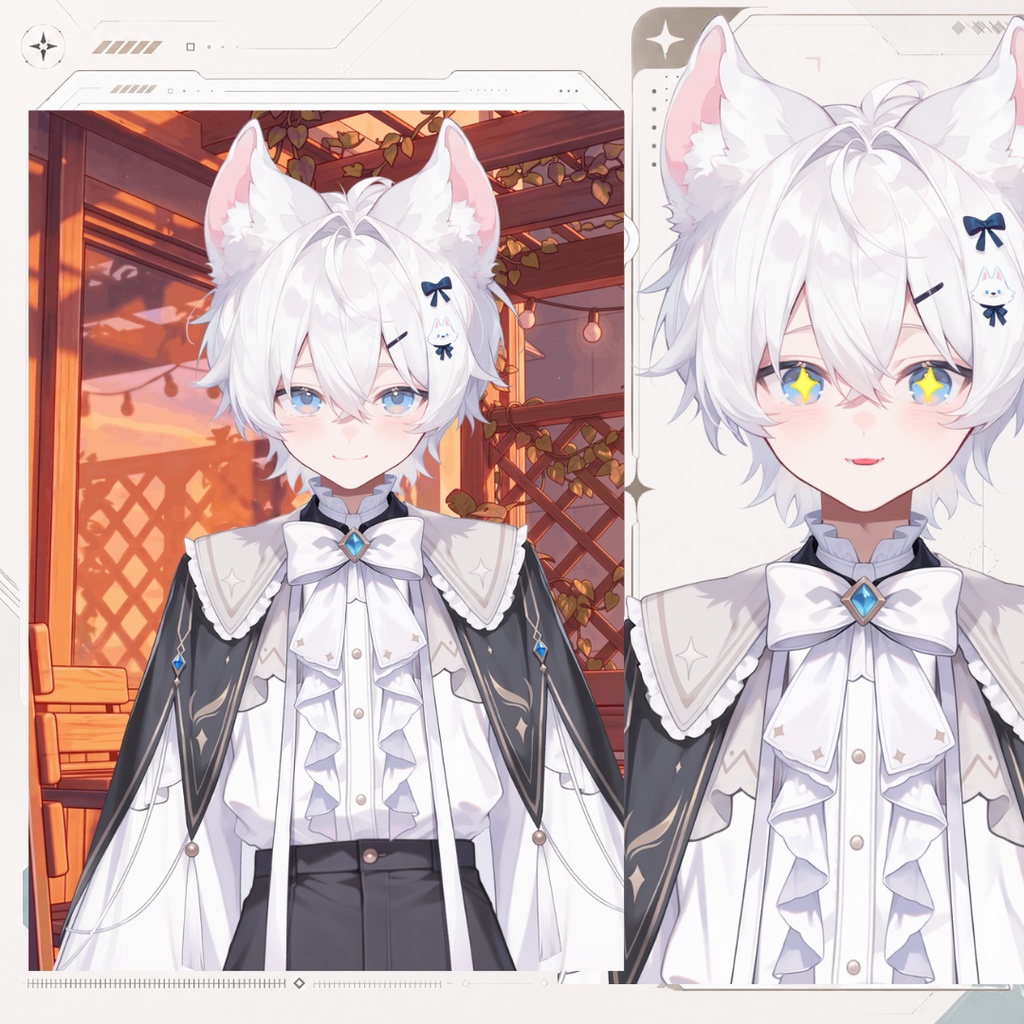 【Live2D汎用モデル】白狼少年・多表情対応・VTube Studio対応 | White Wolf Boy Live2D Model