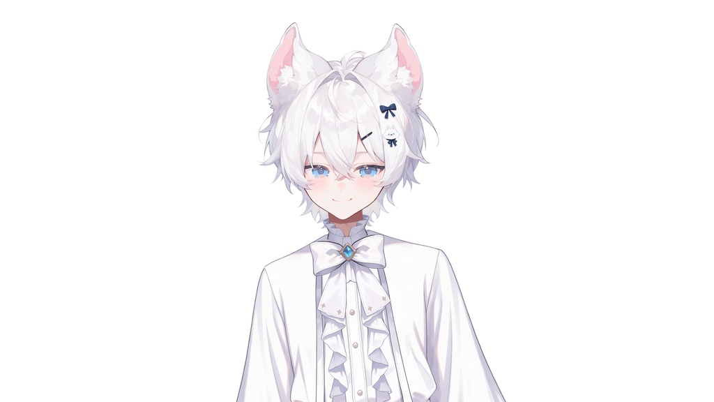 【Live2D汎用モデル】白狼少年・多表情対応・VTube Studio対応 | White Wolf Boy Live2D Model