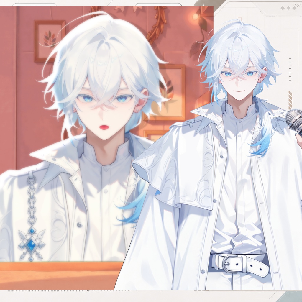 【Live2D汎用モデル】白髪少年・多表情対応・VTube Studio対応 | White-haired VTuber Model