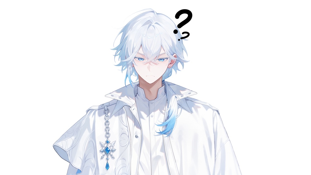【Live2D汎用モデル】白髪少年・多表情対応・VTube Studio対応 | White-haired VTuber Model