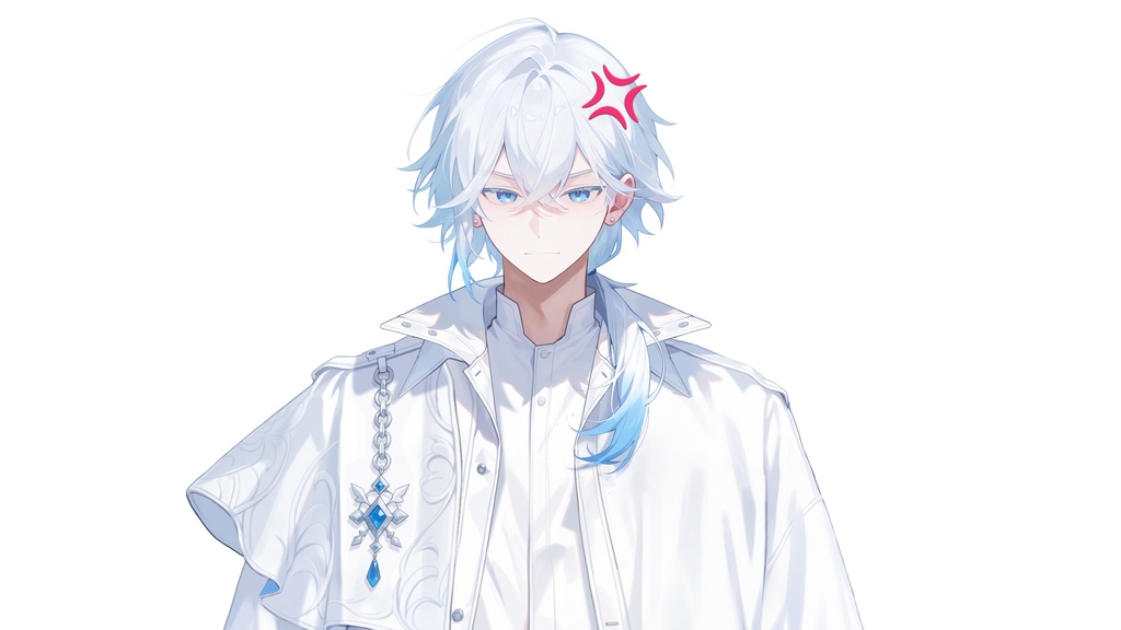 【Live2D汎用モデル】白髪少年・多表情対応・VTube Studio対応 | White-haired VTuber Model