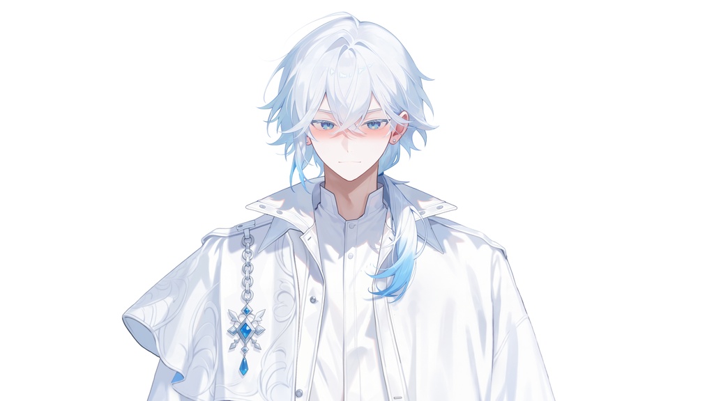 【Live2D汎用モデル】白髪少年・多表情対応・VTube Studio対応 | White-haired VTuber Model