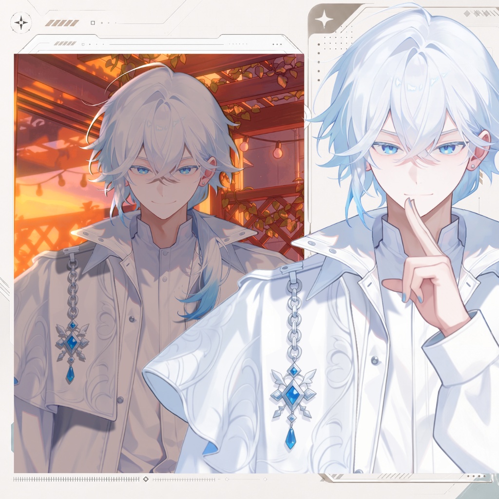 【Live2D汎用モデル】白髪少年・多表情対応・VTube Studio対応 | White-haired VTuber Model