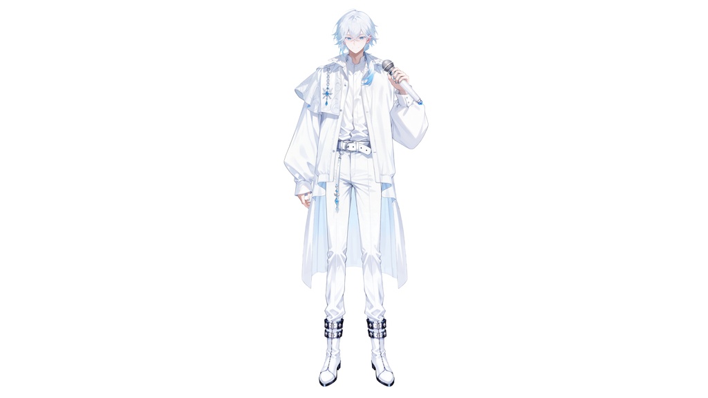 【Live2D汎用モデル】白髪少年・多表情対応・VTube Studio対応 | White-haired VTuber Model